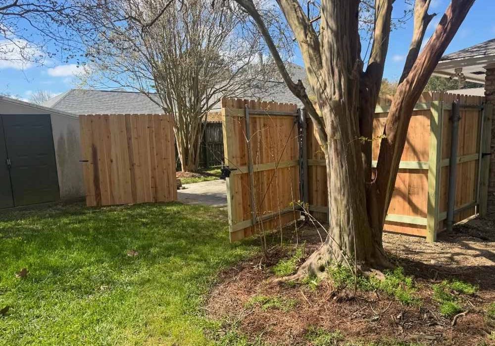 Wooden driveway gate
