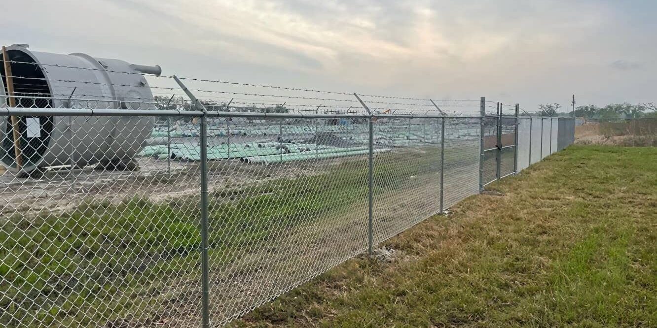 Chain link fence at commercial facility